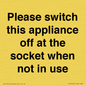 Please switch this appliance off at the socket when not in use